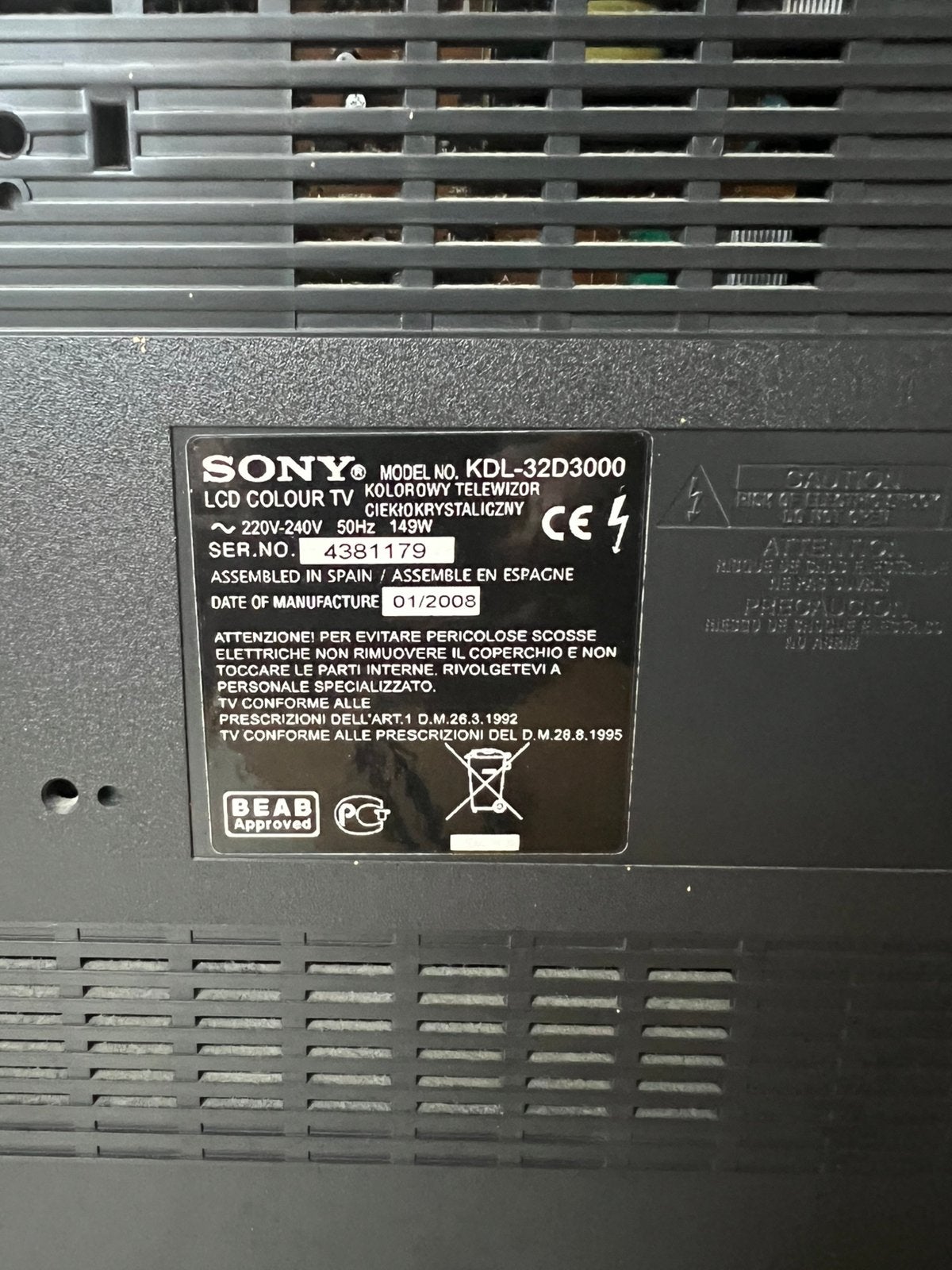 Sony Bravia kleuren TV, Ophalen, Gebruikt, 50 Hz, LCD