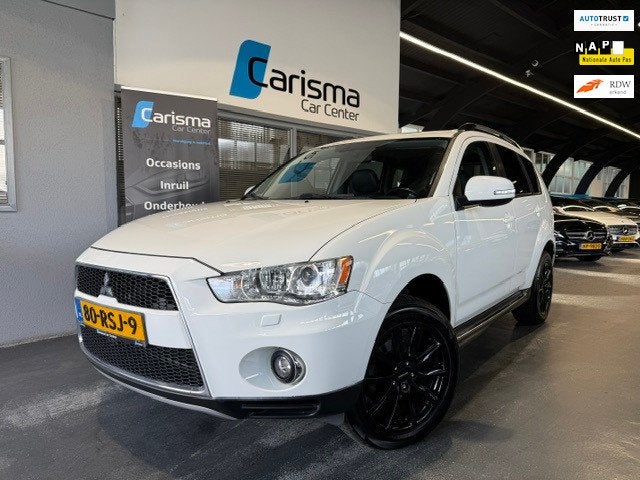 Mitsubishi Outlander 2.0 Instyle Aut.| Leder|Navi|Cruise|Tre, Auto's, Zwart, 4 cilinders, Wit, Bedrijf