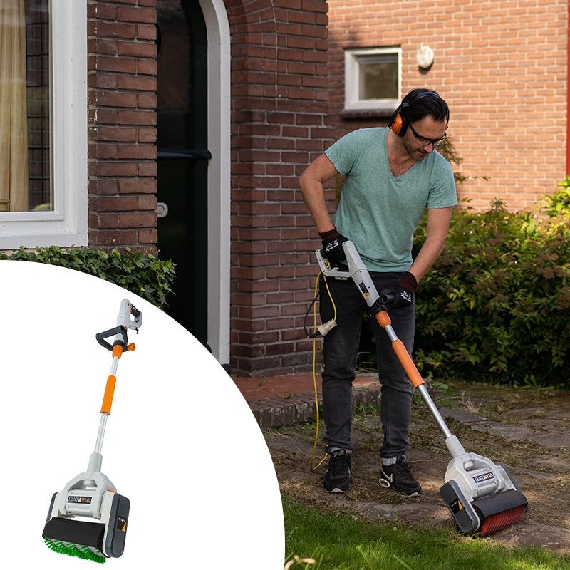 Maxxbrush Terrasborstel inclusief metalen borstel, Ophalen, Zo goed als nieuw