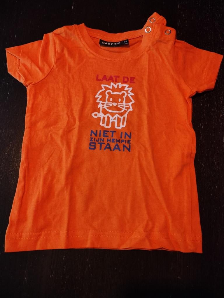 Oranje shirt 74, Kinderen en Baby's, Babykleding | Maat 74, Terstal, Ophalen of Verzenden, Zo goed als nieuw, Jongetje