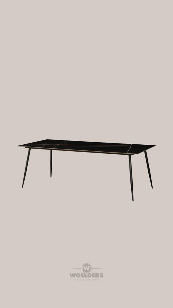 Eettafel Marmerlook Zwart 190x90x76cm, Huis en Inrichting, Ophalen, Zo goed als nieuw