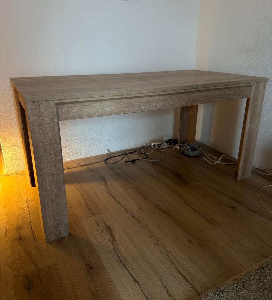 Jysk HASLUND Eettafel 80x160x78 eiken, Huis en Inrichting, Tafels | Eettafels, Zo goed als nieuw, 50 tot 100 cm, 150 tot 200 cm