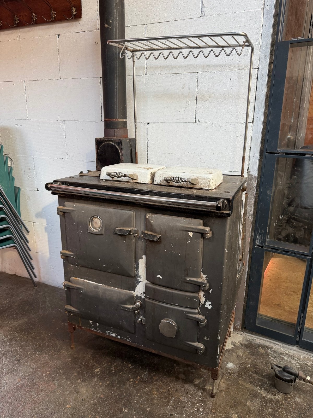 Aga / rayburn houtgestookt met cv functie, Ophalen, Gebruikt, 60 cm of meer, Warmhoudplaat