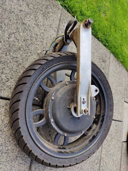 achterwiel met elektrische motor EEEEFUN scooter rem / frame, Ophalen
