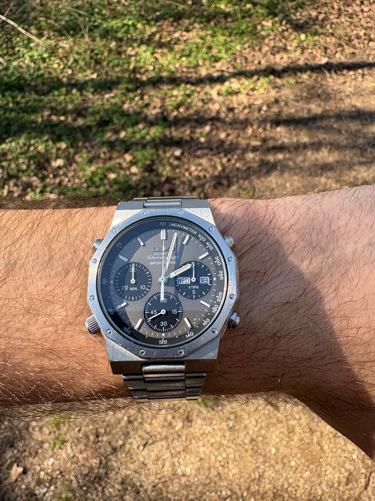 Seiko 7A38-7020 Vintage Chronograph 1982 – Royal Oak, Sieraden, Tassen en Uiterlijk, Horloges | Heren, Staal, Polshorloge, Ophalen of Verzenden