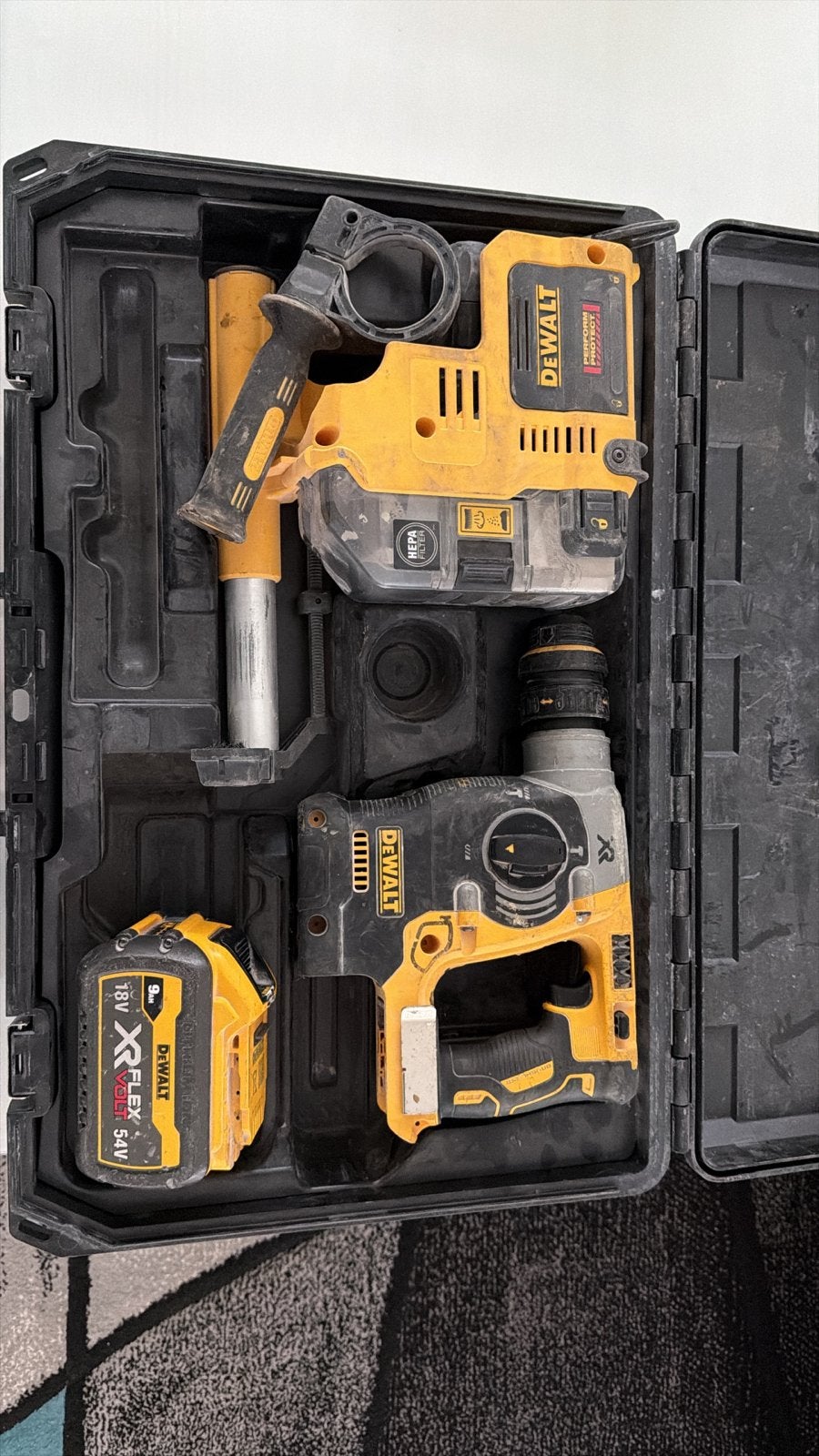 Dewalt Boorhamer en Schroefmachine Set met Accu, Ophalen of Verzenden, Boor- en Schroefmachine, Klopboormechanisme, Gebruikt