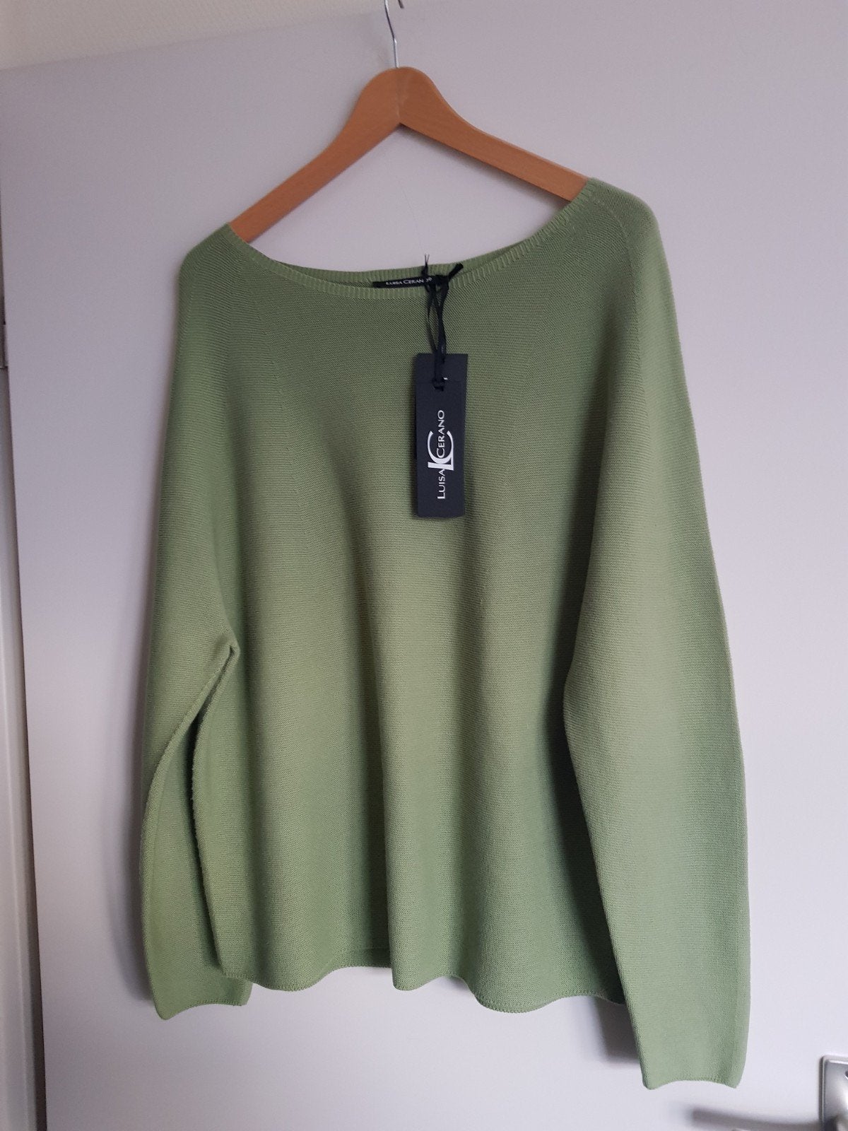 Luisa Cerano groene katoenen trui maat 42/44 NIEUW!, Ophalen of Verzenden, Nieuw, Maat 42/44 (L), Groen