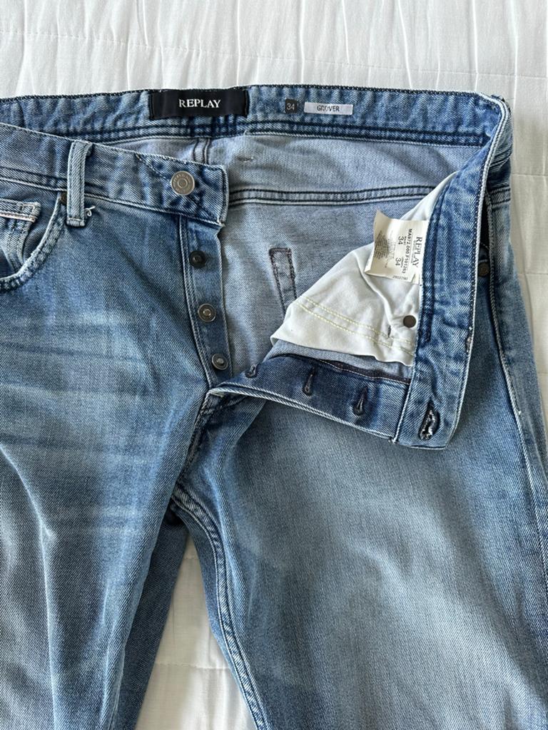 Replay Grover Jeans W34 L34 - Zo goed als nieuw, Ophalen of Verzenden, Zo goed als nieuw, Blauw, W33 - W34 (confectie 48/50)