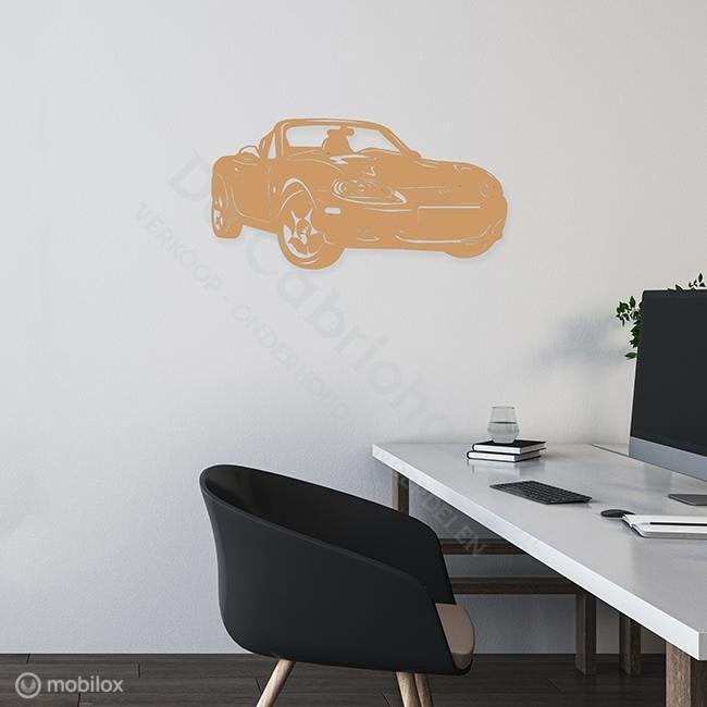 MX5 Wanddecoratie NBFL (70*31cm) Hout, De Cabriohoeve VOF, Nieuw, Info@cabriohoeve.nl, Julianalaan 9, 9462PG Gasselte, Nederland