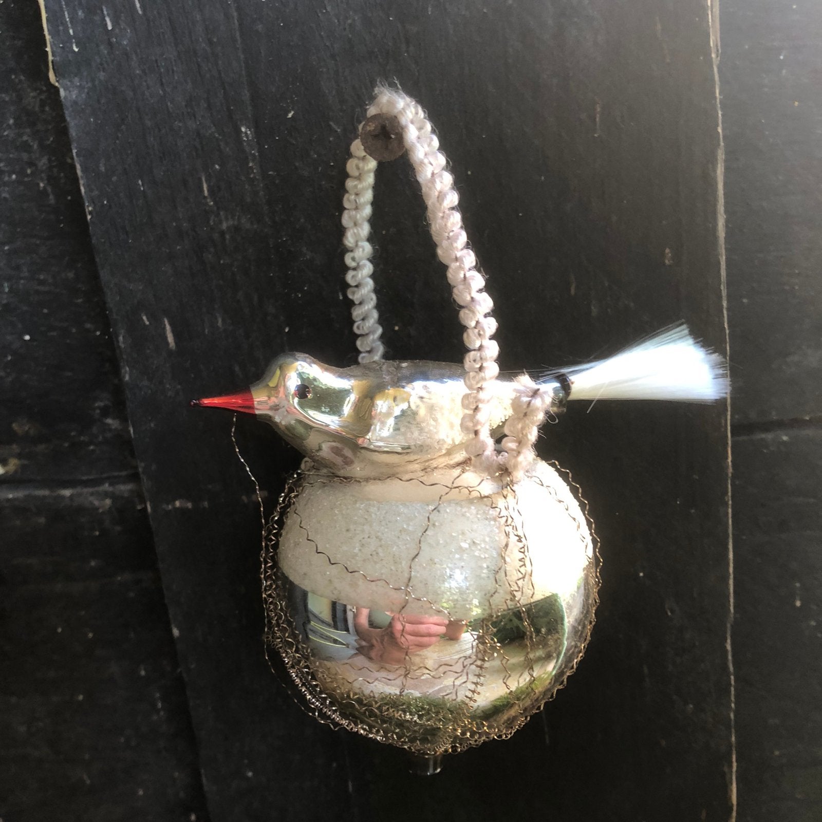 Oude kerstbal vogel op nest, Ophalen of Verzenden