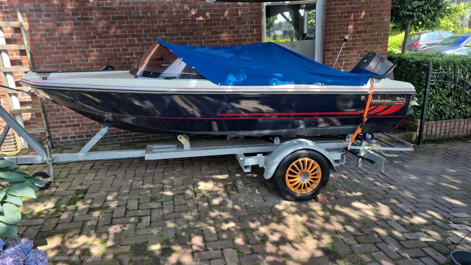Beekman speedboot, buitenboordmotor en trailer. Complete set, Watersport en Boten, Speedboten, Ophalen, Gebruikt, Viertaktmotor