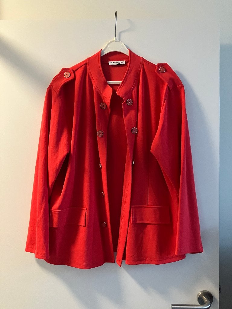 Kort jasje Magna Fashion, maat 48-50 ZGAN, Maat 46/48 (XL) of groter, Oranje, Ophalen of Verzenden, Zo goed als nieuw