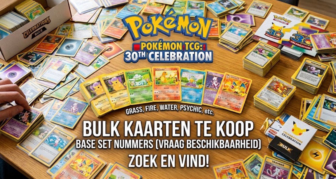 Pokémon 30th Celebration - Base Set Losse Kaarten, Ophalen of Verzenden, Zo goed als nieuw, Meerdere kaarten