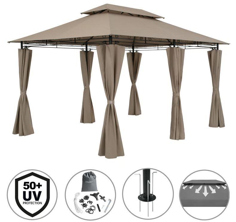 Partytent paviljoen pagodetent 3x4m Taupe GRATIS BEZORGD!, Verzenden, Minder dan 4 meter, Nieuw, Nvt