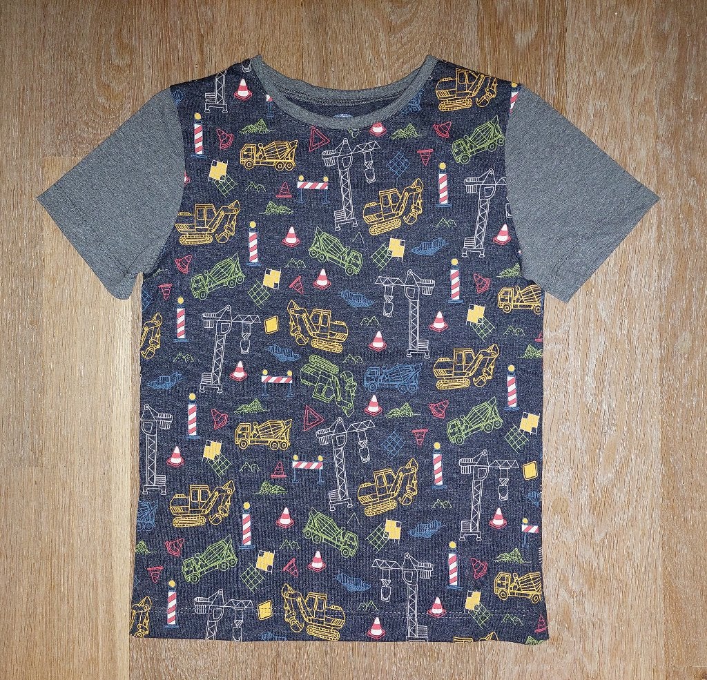 maat 86-92 nieuw shirt korte mouwen, graafmachine, hijskraan, ., Nieuw, ., Jongetje