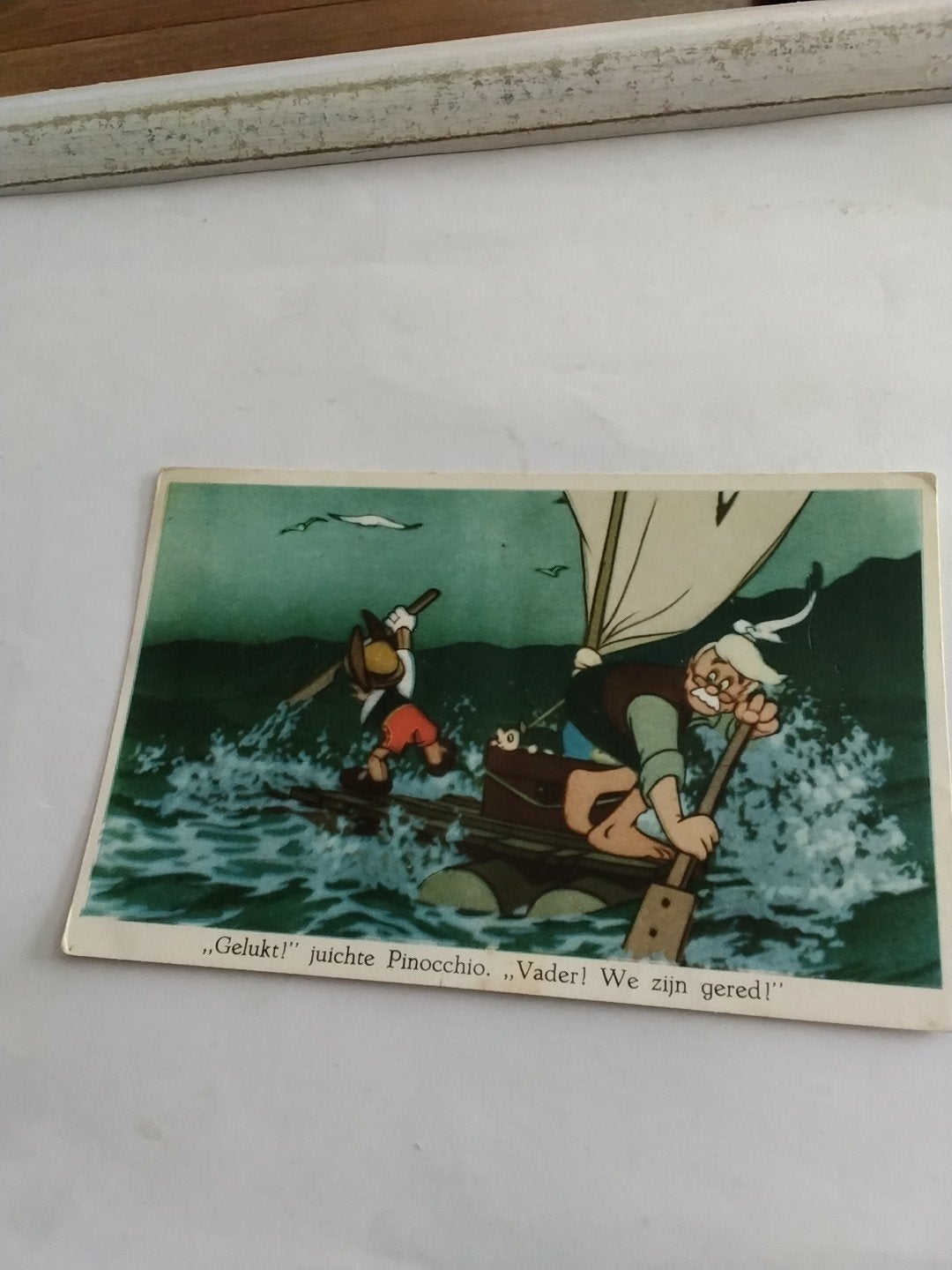 Vintage Pinokkio kaart - Gelukt! Vader! We zijn gered!, Verzamelen, Ophalen of Verzenden