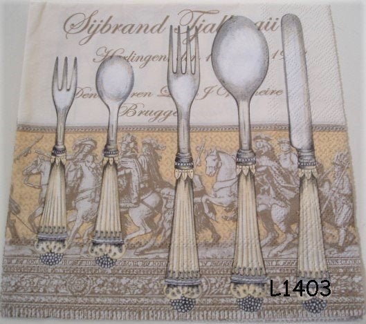Servetten decoupage/bullet journal * bestek vintage L1403, Verzenden, Nieuw
