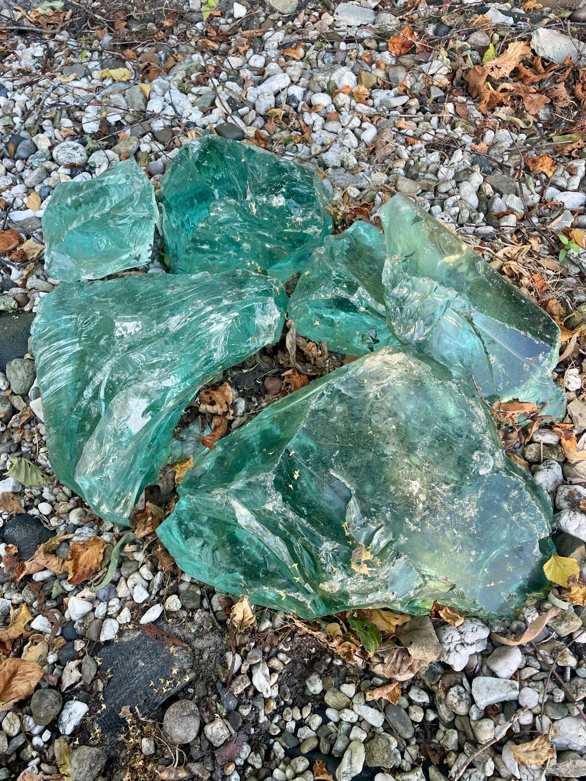 Glasbrok - glazen stenen / tuinstenen glas turquoise, Tuin en Terras, Ophalen, Zo goed als nieuw, Overige materialen, Overige typen