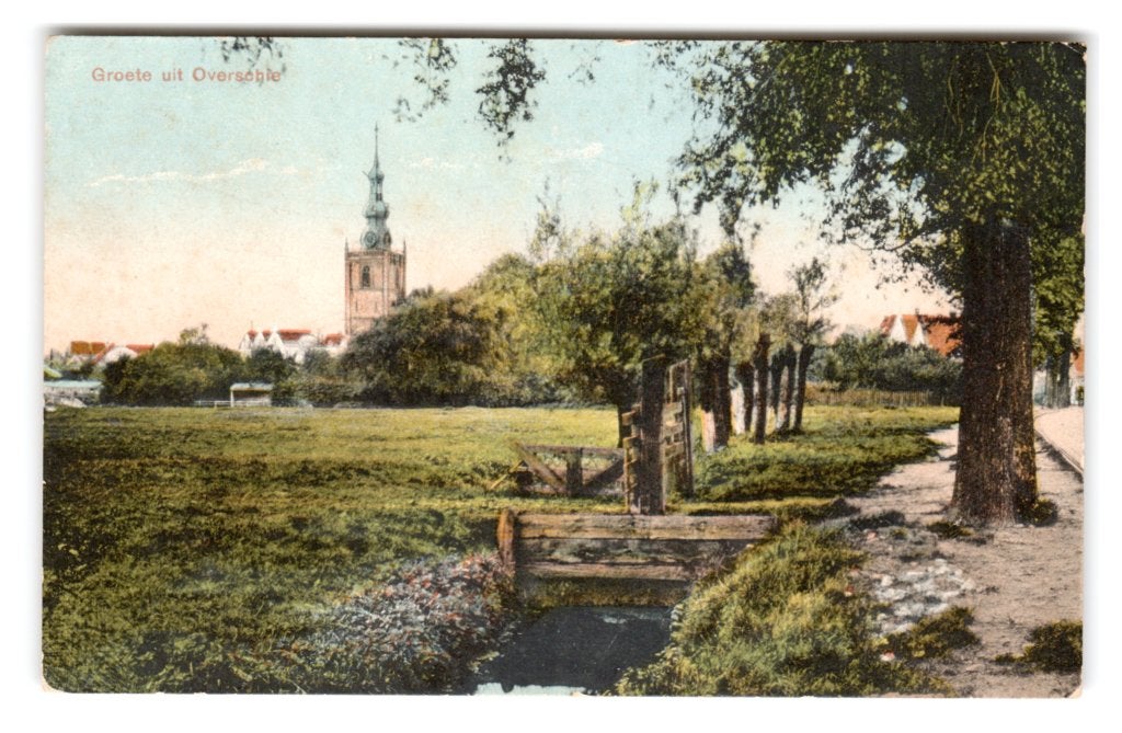 Overschie, (Rotterdam) Groete uit Overschie. Lees beschr., Ophalen of Verzenden, 1920 tot 1940, Ongelopen, Zuid-Holland