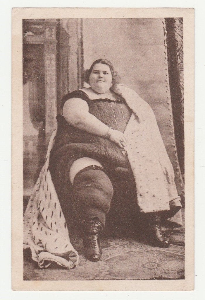 De dikke dame.  Kermis.  Teresina., Verzamelen, Verzenden, Voor 1920, Ongelopen, Overige thema's
