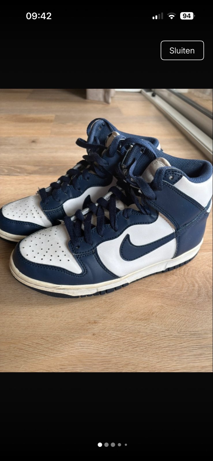 Nike High Dunk sneakers - Maat 36,5 - Zo goed als nieuw, Kleding | Dames, Ophalen of Verzenden, Zo goed als nieuw, Blauw, Sneakers of Gympen
