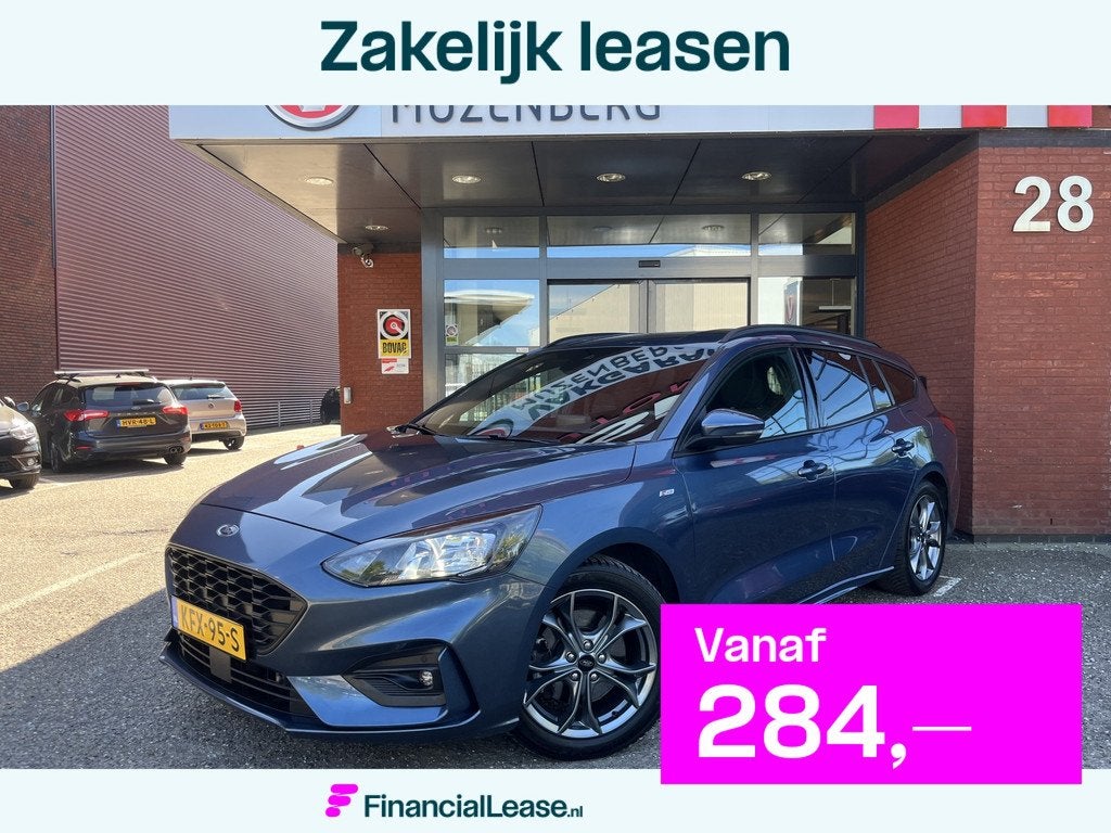 Ford Focus Wagon 1.0 EcoBoost Hybrid 155PK ST Line // LED //, Stof, Zwart, Origineel Nederlands, 19 km/l