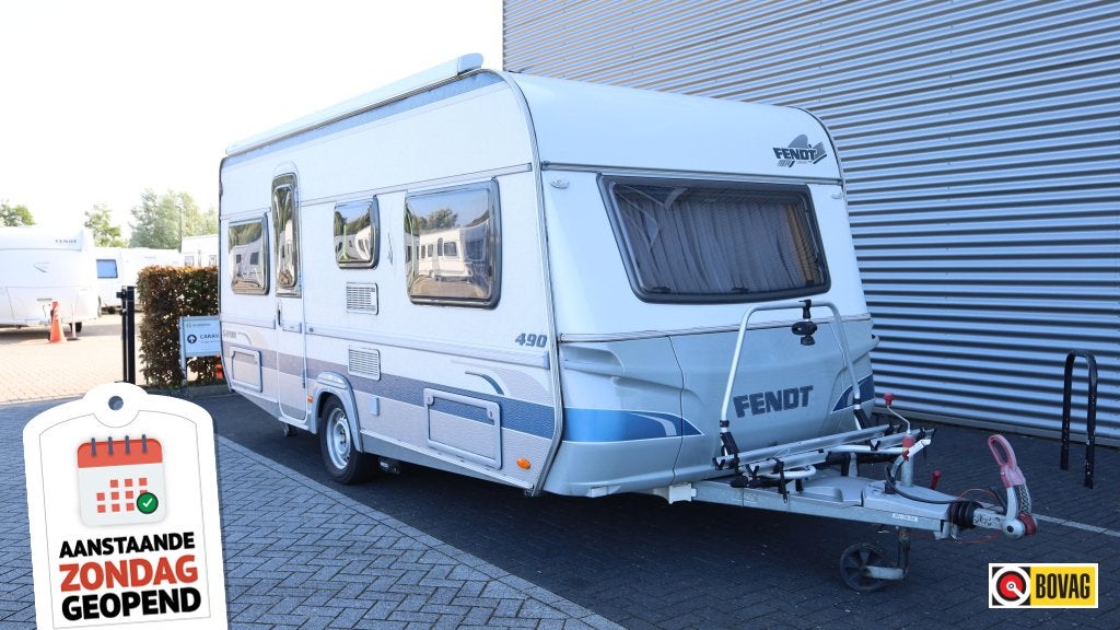 Fendt Saphir 490 TF dakluifel+mover+fietsrek, Caravans en Kamperen, Caravans, Bedrijf, Tot en met 4, 1000 - 1250 kg, Dwarsbed