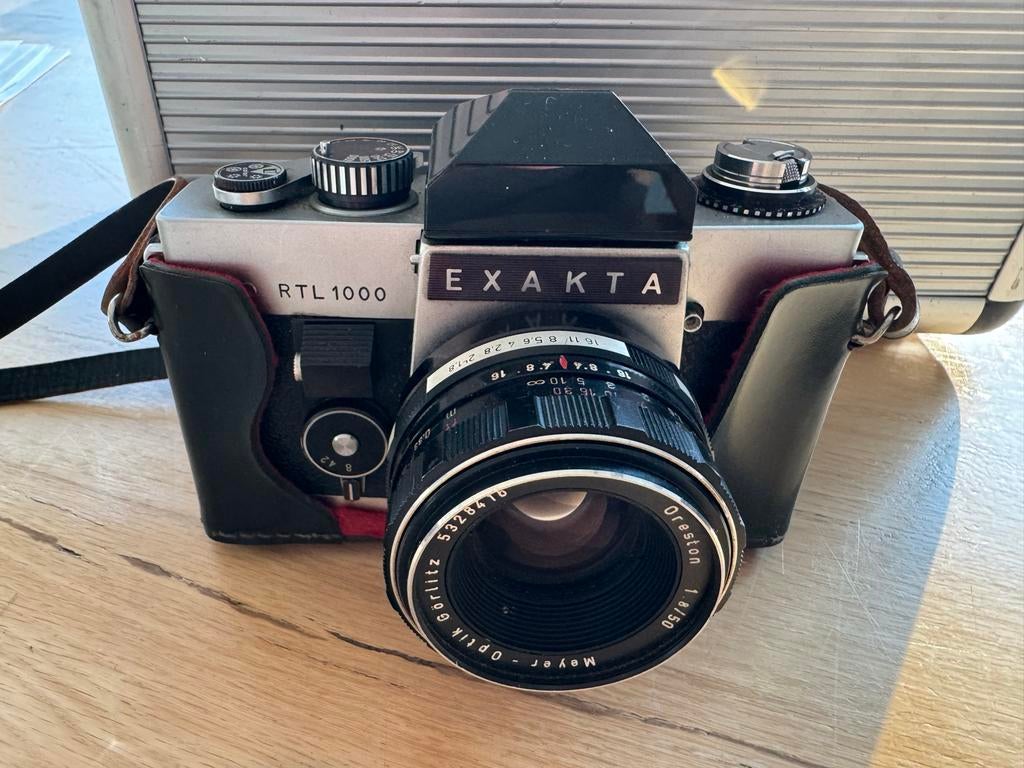 Exakta RTL1000 analoge camera met Meyer-Optik Gorlitz lens, Audio, Tv en Foto, Fotocamera's Analoog, Ophalen of Verzenden, Gebruikt