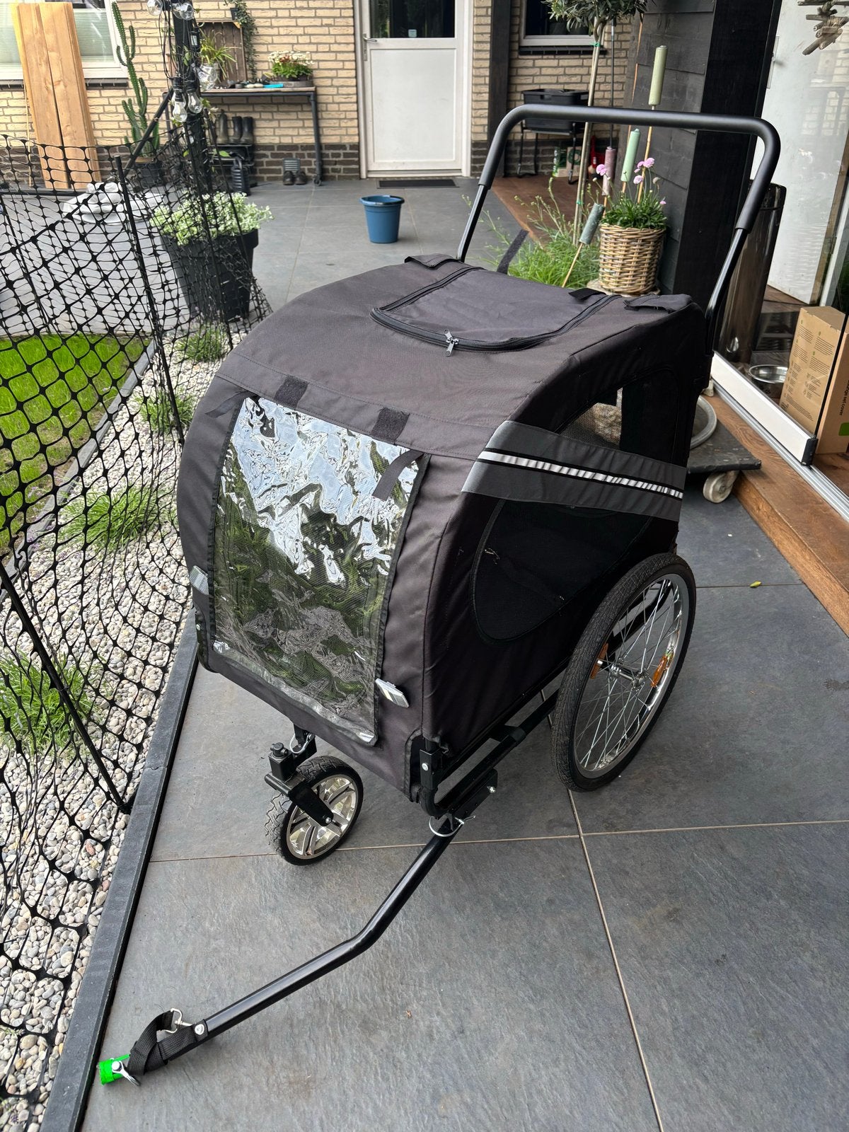 Hondenloop/fietskar eenvoudig en licht in gebruik, Fietsen en Brommers, Fietsaccessoires | Aanhangers en Karren, Ophalen, Opvouwbaar