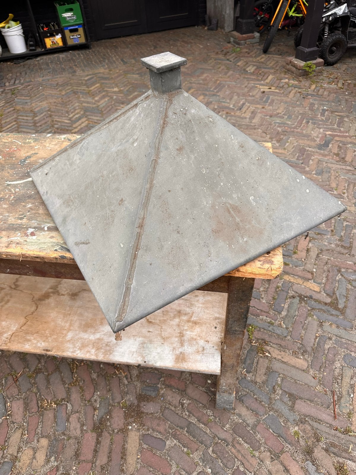 Zinken schoorsteenkap - Robuust en duurzaam, Doe-het-zelf en Verbouw, Ophalen, Gebruikt