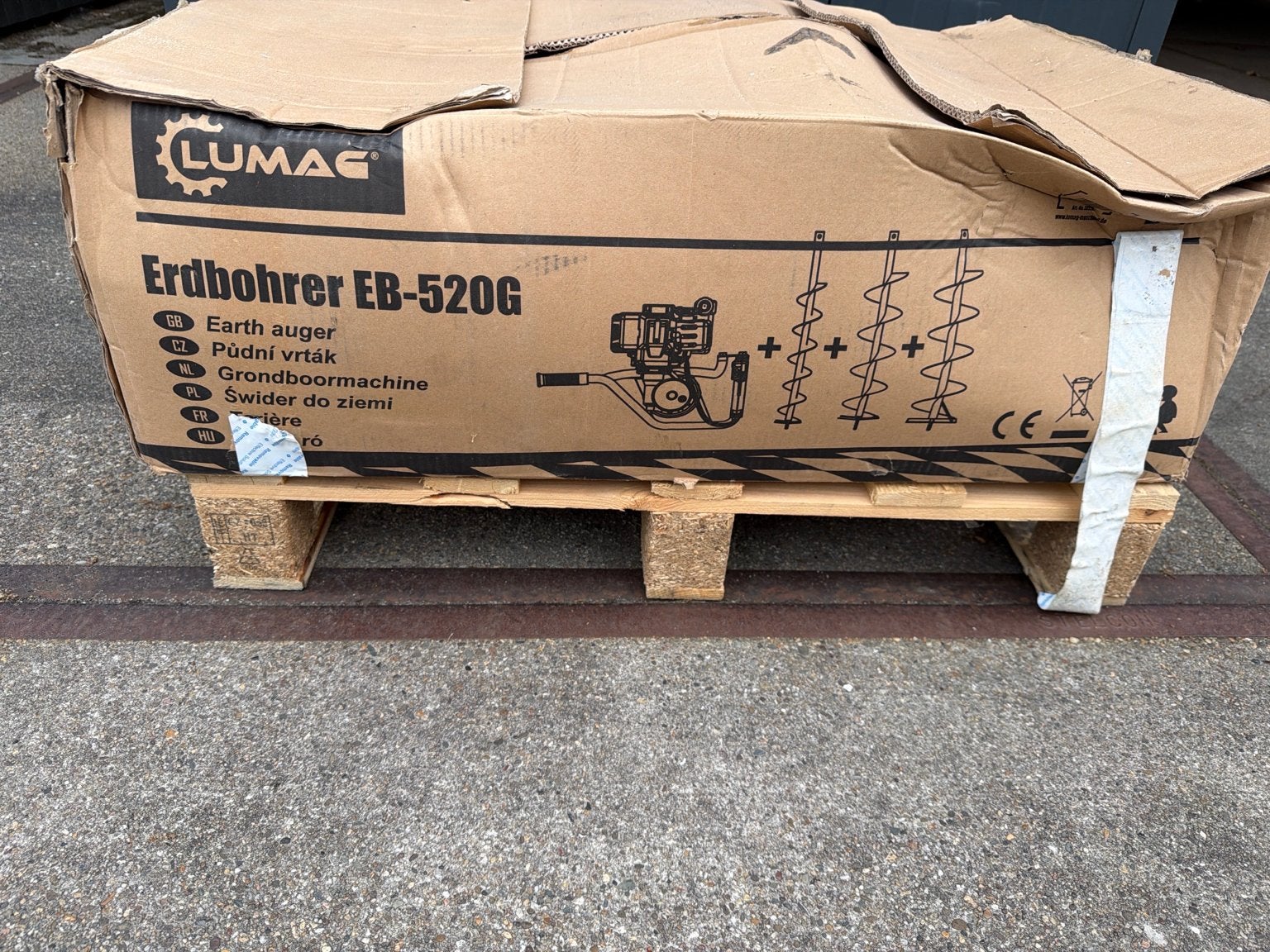 LUMAG Grondboormachine EB-520G - Nieuw in doos, Doe-het-zelf en Verbouw, Ophalen of Verzenden, Nieuw, 600 watt of meer, Overige typen