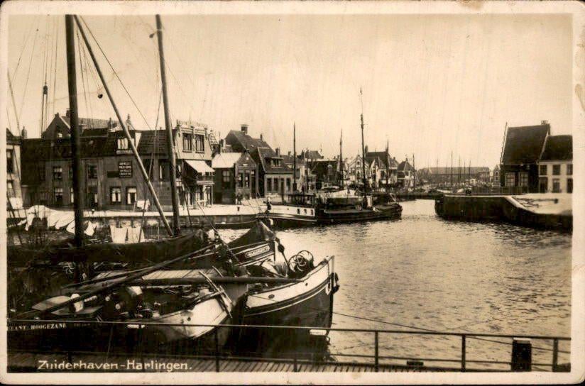 Harlingen - Zuidehaven, Verzamelen, Ansichtkaarten | Nederland, Gelopen, Friesland, 1920 tot 1940, Ophalen of Verzenden
