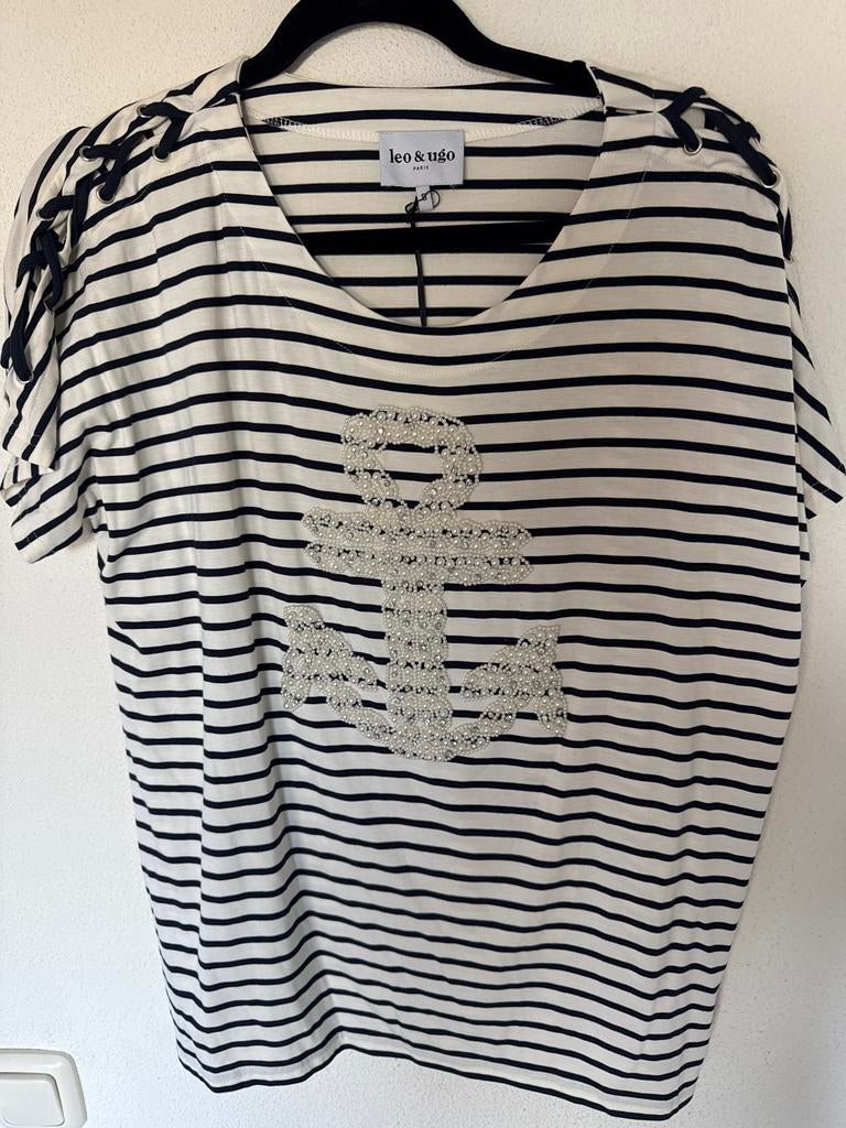Nieuw Blauw Wit Gestreept Shirt met Anker Opdruk Maat XL, Blauw, Maat 46/48 (XL) of groter, Nieuw, Ophalen of Verzenden