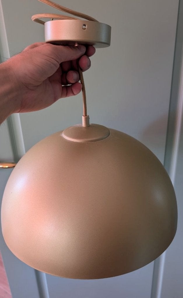 3x Hanglamp gouden / gold hanging lamp 35 cm SFERA, Ophalen, Zo goed als nieuw, Kunststof, E27 (groot)