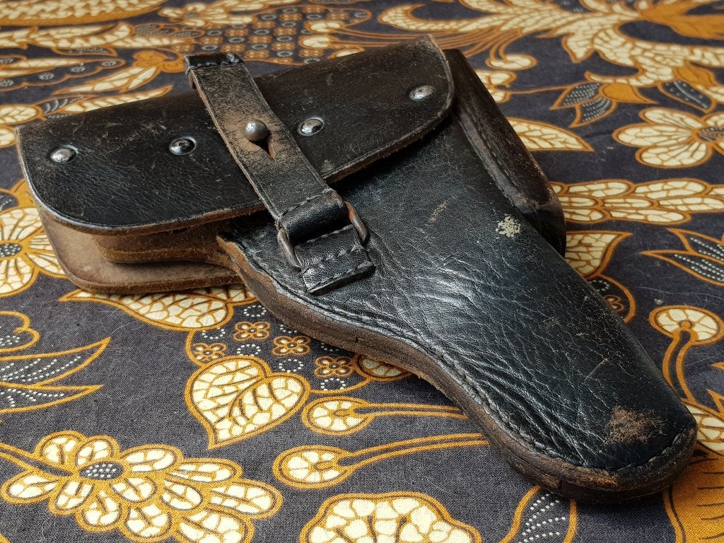 Mooi origineel oud Engels politie pistoolholster van leder., Antiek en Kunst, Antiek | Woonaccessoires, Ophalen of Verzenden