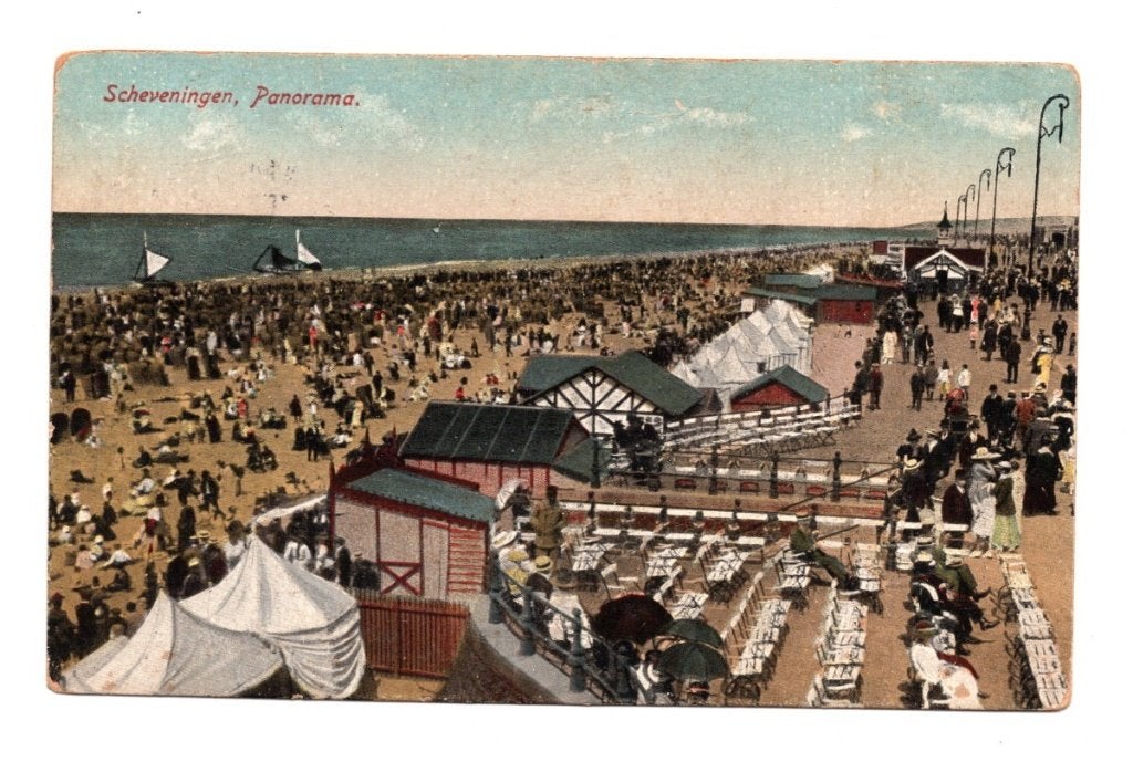 Oude Ansichtkaart Scheveningen Panorama Gelopen 1927, Ophalen of Verzenden, 1920 tot 1940, Gelopen, Zuid-Holland