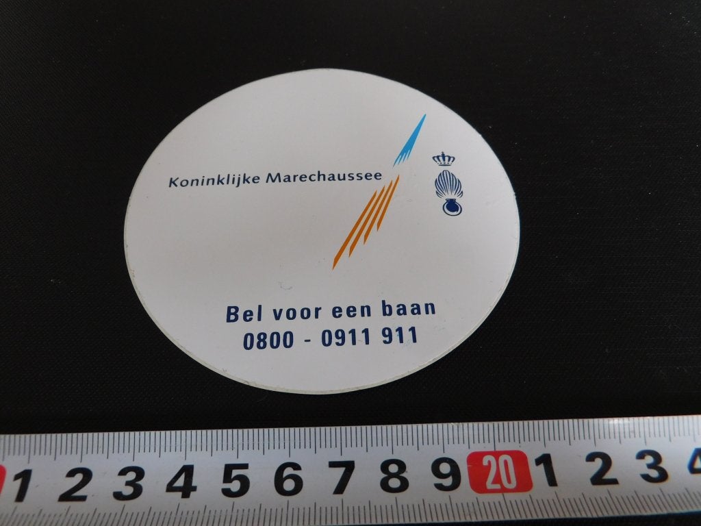 sticker Politie KMAR Leger Koninklijke Marechaussee *, Verzamelen, Ophalen, Zo goed als nieuw