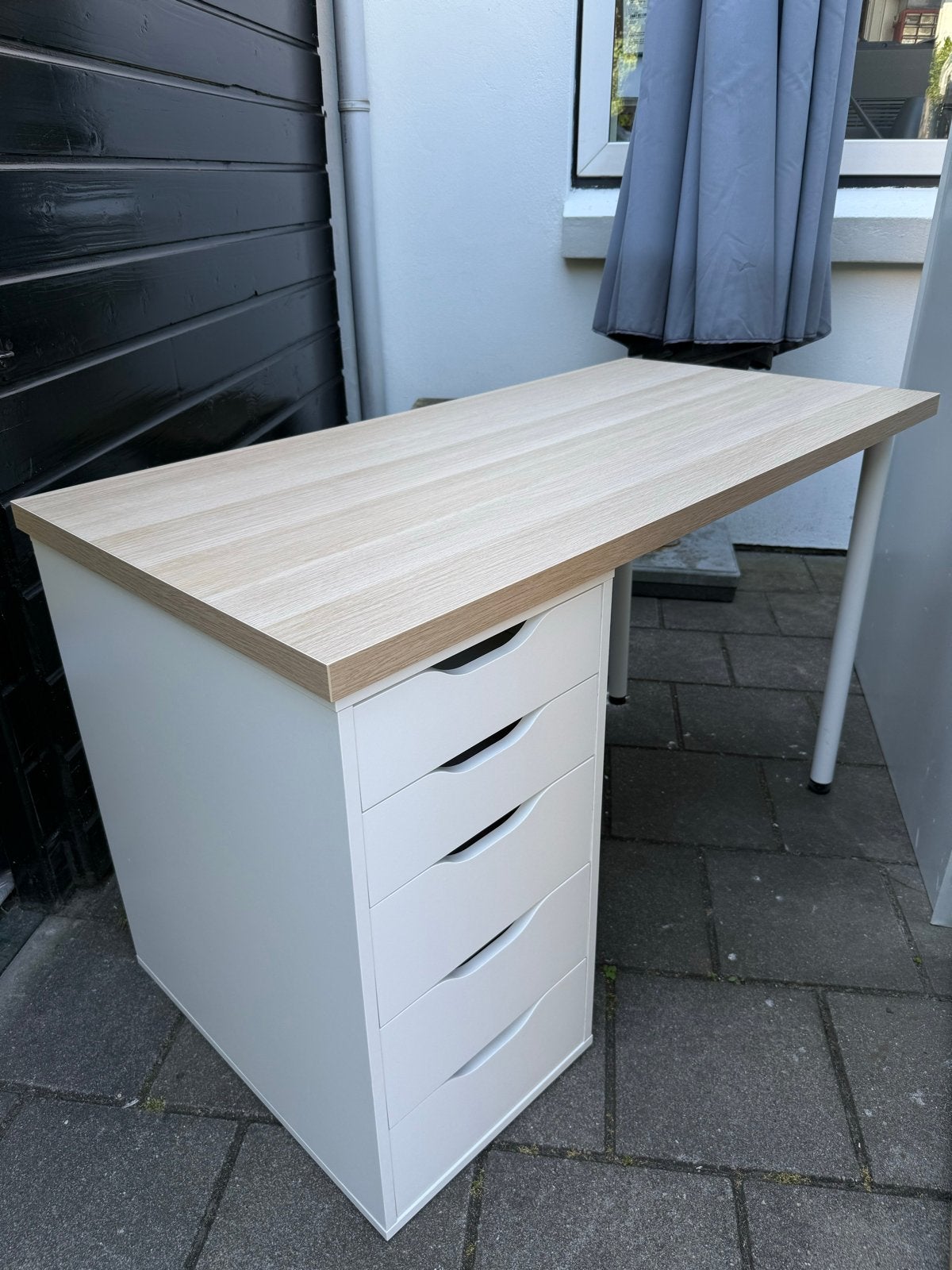 IKEA Lagkapten/Alex bureau 120x60cm - Zo goed als nieuw, Ophalen, Met lades, Zo goed als nieuw, IKEA