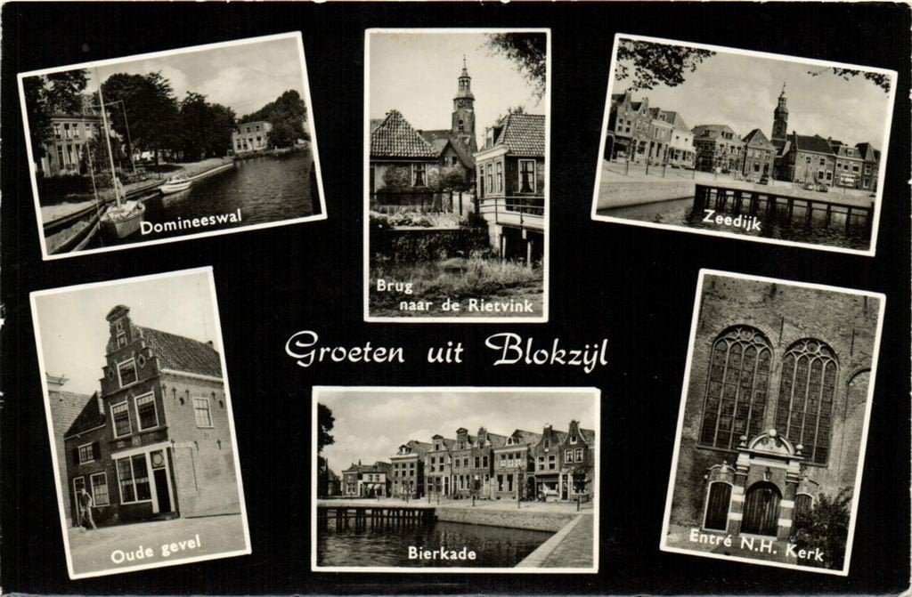 Groeten uit Blokzijl - 6 afb o.a. Zeedijk - 1967 gelopen, Verzamelen, Ophalen of Verzenden, 1960 tot 1980, Gelopen, Overijssel