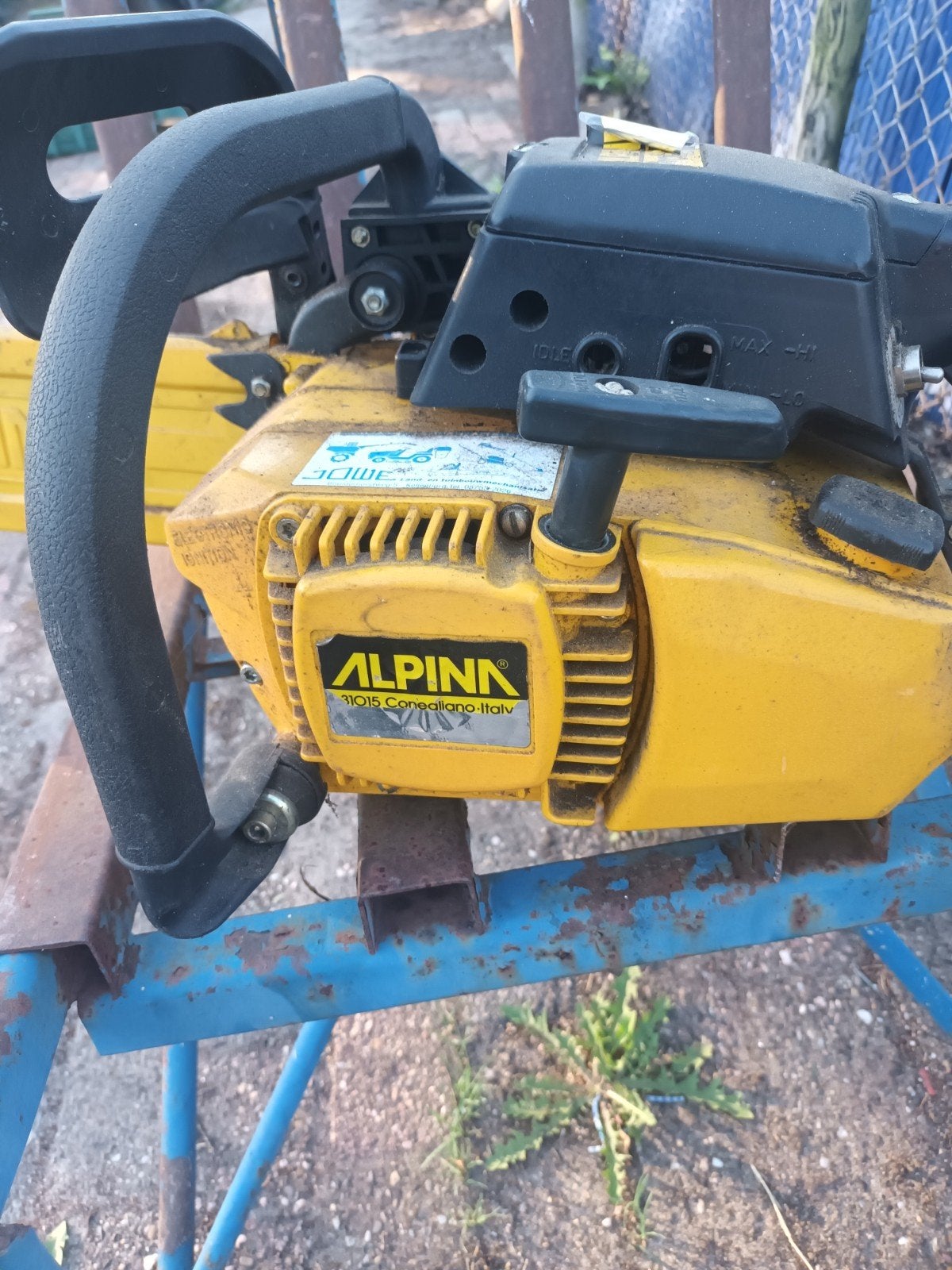 alpina kettingzaag, Ophalen, Gebruikt, Benzine