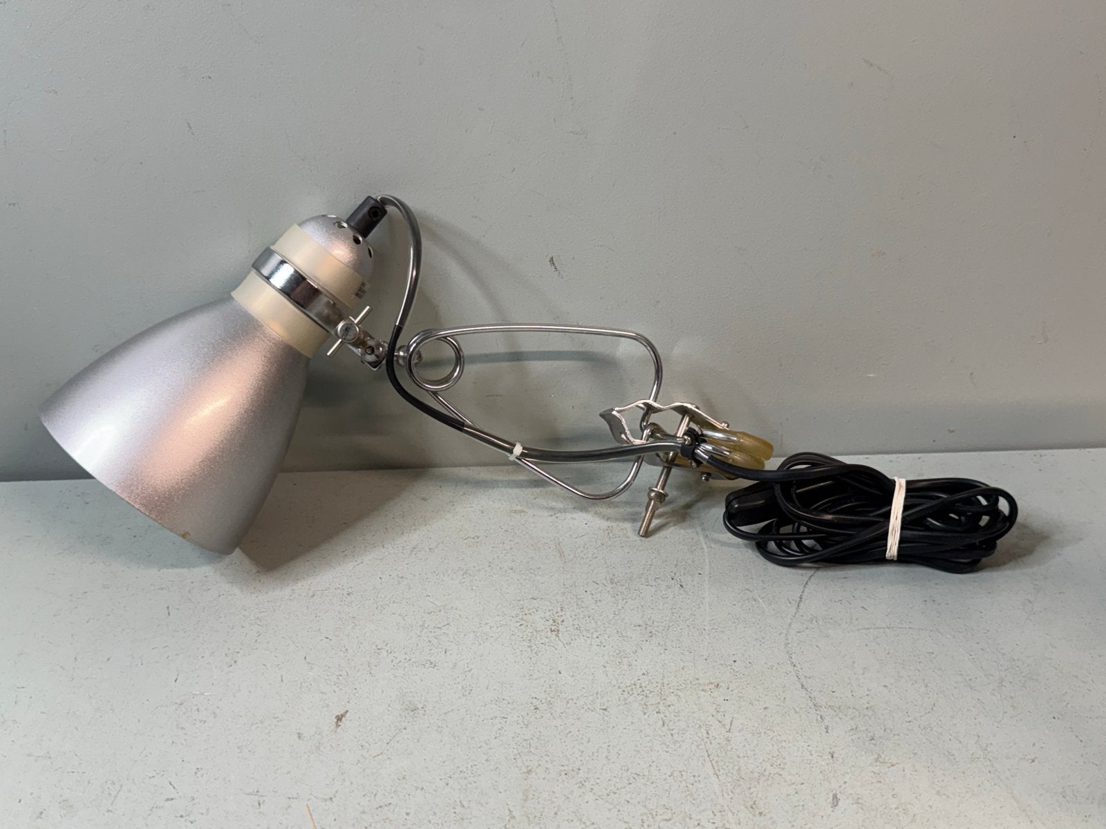 Vintage ikea klemlamp / bureaulamp - zilverkleurig metaal, Metaal, Overige merken, Gebruikt, Ikea