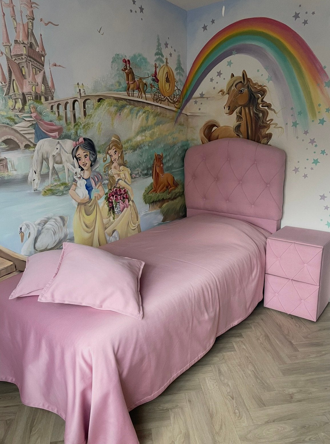 Opberg bed Roze, Kinderen en Baby's, Ophalen, Zo goed als nieuw, 180 cm of meer, 85 tot 100 cm