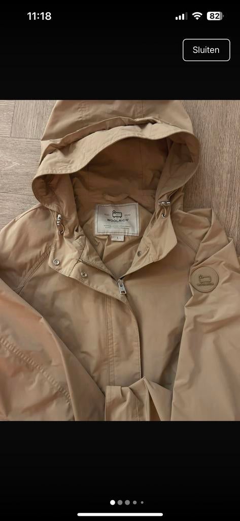 Woolrich Lichte Jas Beige Maat L, Ophalen of Verzenden, Zo goed als nieuw, Maat 42/44 (L), Beige