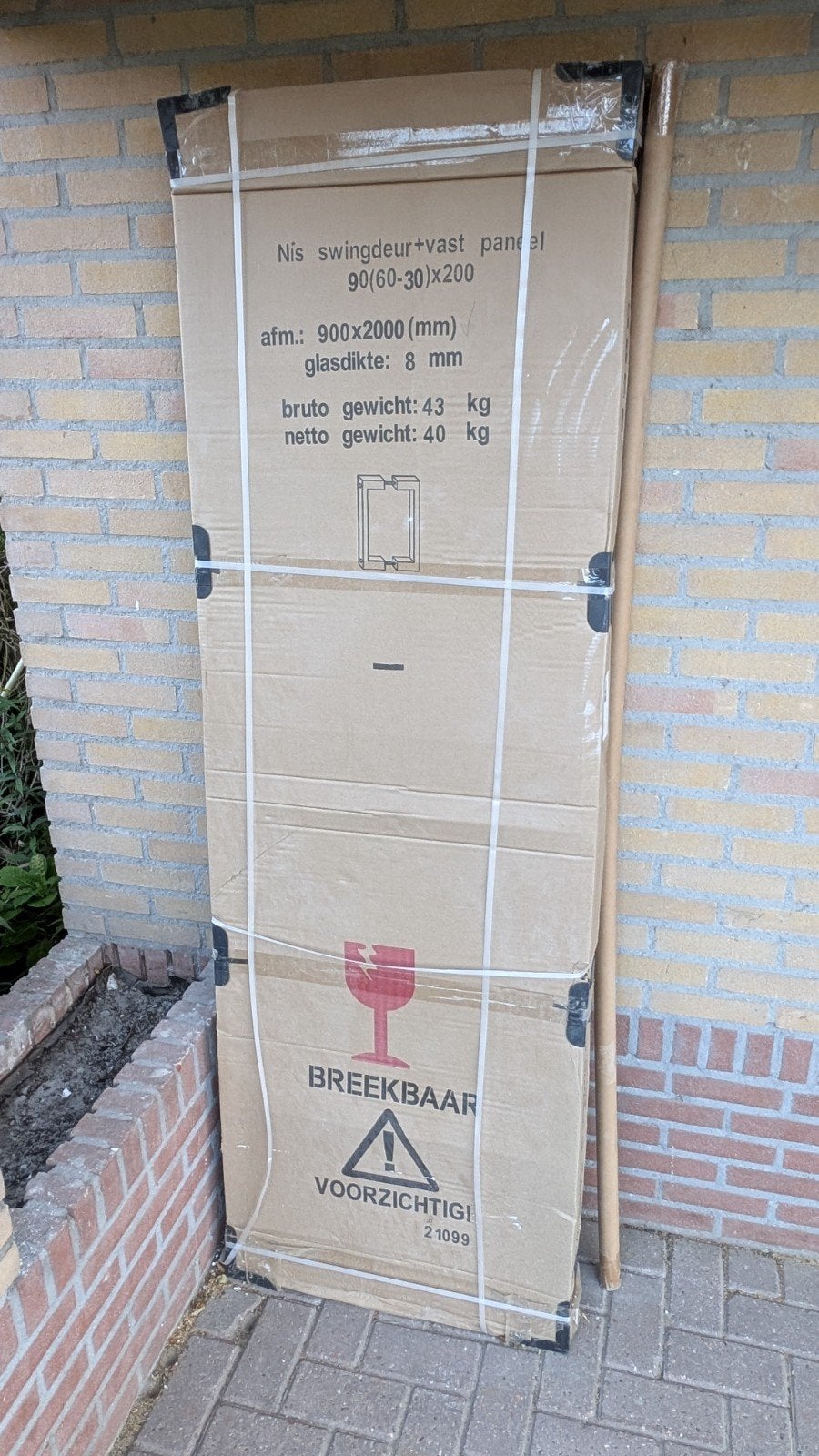 Douchedeur met vast paneel 90x200 cm, 8mm glas, Huis en Inrichting, Ophalen