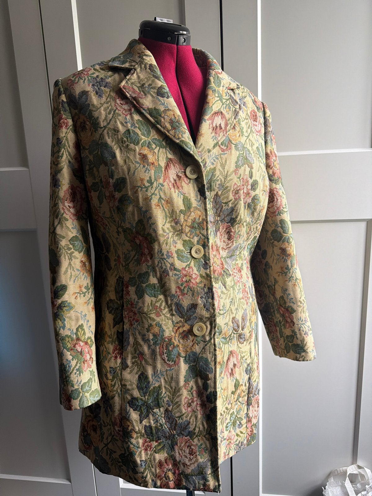 Vintage bloemenprint jasje/blazer, Ophalen of Verzenden, Gedragen, Maat 42/44 (L), Meerkleurig