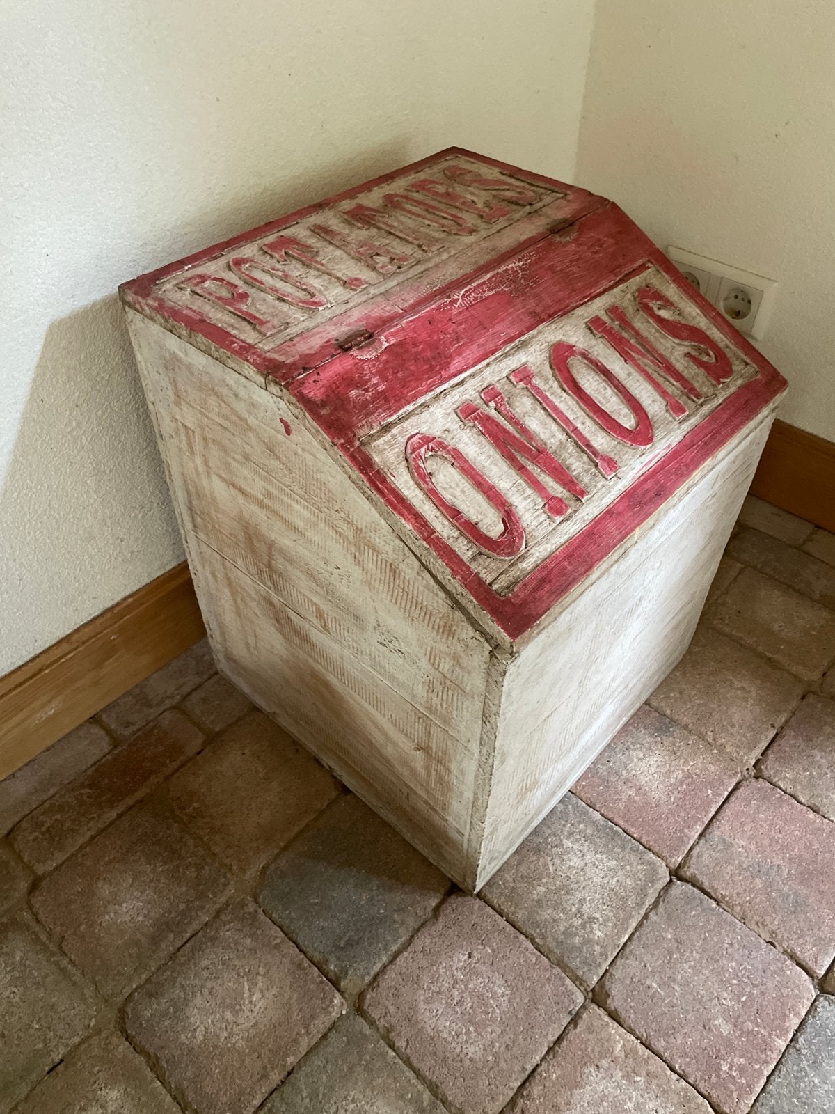 Vintage houten opbergkist voor aardappelen/uien, Ophalen, 50 – 75, Gebruikt, 50 tot 100 cm