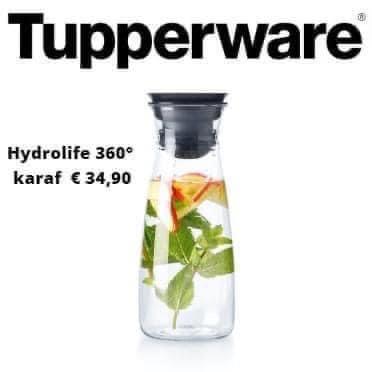 Tupperware Hydrolife 360 gr. Karaf / Sapkan # 1,3 liter, Ophalen of Verzenden, Nieuw, Beker of Kan