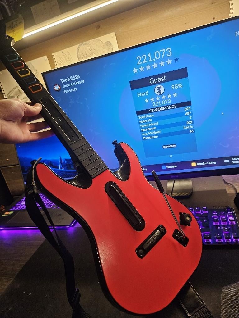 Guitar Hero 5 guitar voor Xbox 360, Ophalen of Verzenden, Refurbished, Gitaar, Drumstel of Dj-set, Xbox 360