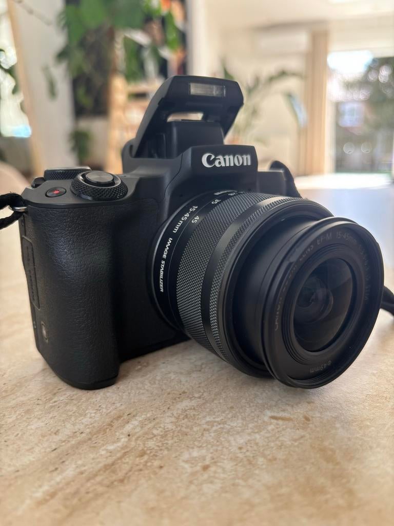 Canon EOS M50 + 15-45mm lens | Zo goed als nieuw, Audio, Tv en Foto, Fotocamera's Digitaal, Canon, Compact, Ophalen of Verzenden
