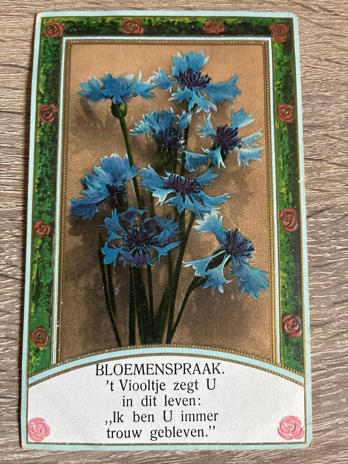Oude Ansichtkaart Korenbloemen met Gedicht Bloemenspraak, Verzamelen, Ophalen of Verzenden, Voor 1920, Gelopen